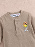 Playful Ribbed Henley Sleepsuit (Heather Brown)