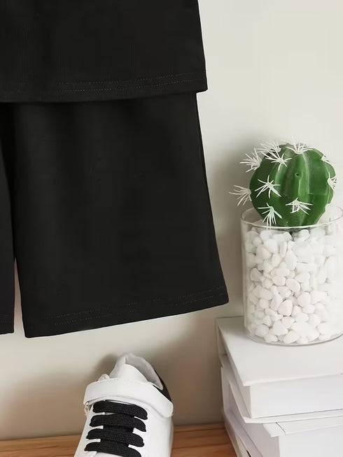 I Love Mom Printed Interlock Short Set