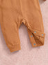 Playful Ribbed Henley Sleepsuit (Rust)