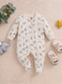Jungle Animal Printed Fleece Footed Sleepsuit