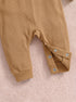 Playful Ribbed Henley Sleepsuit (Rust Brown)