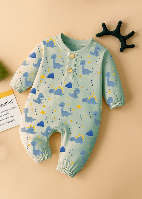 Dino World Interlock Henley Sleepsuit