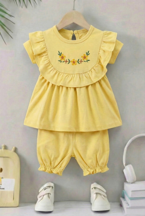 Floral Embroidered Frock Set