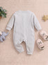 Playful Ribbed Henley Sleepsuit (Oatmeal)
