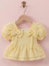 Yellow Jacquard Bow Frock Set