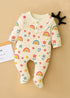 Rainbow Meadows Frilled Fleece Footed Sleepsuit