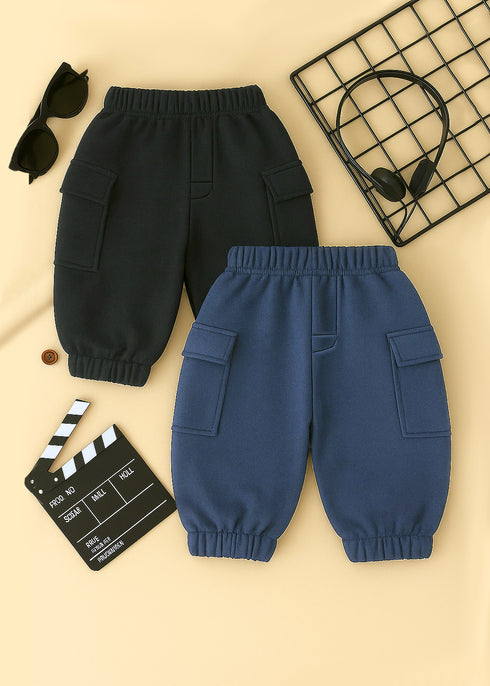 2-Pack Cargo Fleece Pajama (Black & Navy)