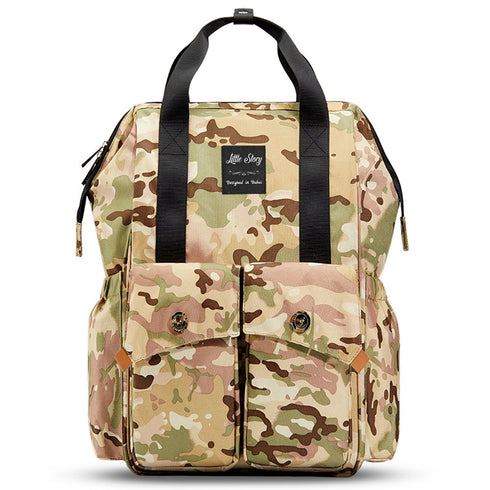 Little Story Camo Baby Bag – Hooks & Changing Mat