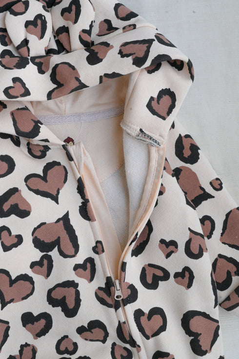 Leopard Love Fleece Hooded Sleepsuit