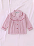 Maroon Striped Night Suit Set