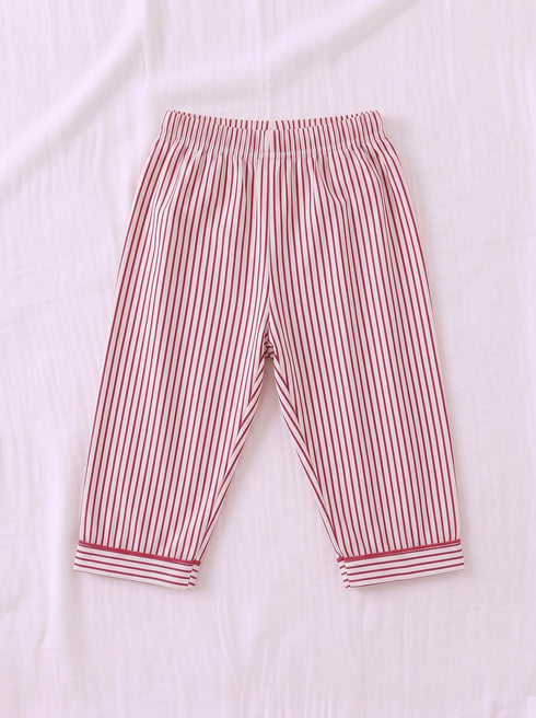 Maroon Striped Night Suit Set