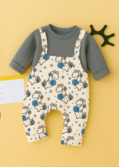 Cosmic Dino Dungaree Fleece Sleepsuit