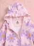 Daisy Blossom Frilled Fleece Hooded Sleepsuit