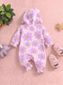 Daisy Blossom Frilled Fleece Hooded Sleepsuit