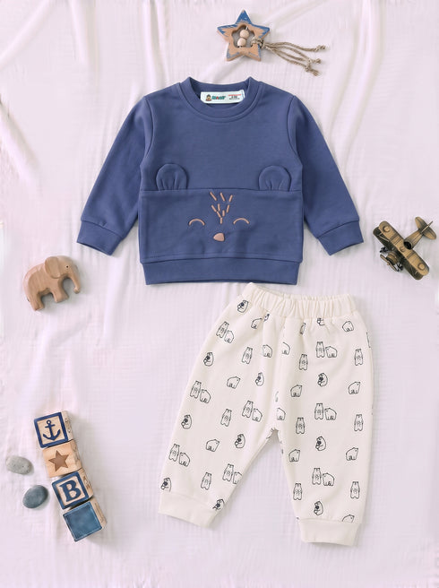 Bear Buddy Cuddle Pajama Set (Navy)