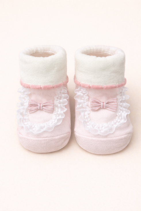 Baby Lace Booties (Pink)