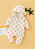 Tiny Florals Frilled Fleece Hooded Sleepsuit