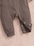Playful Ribbed Henley Sleepsuit (Dark Brown)