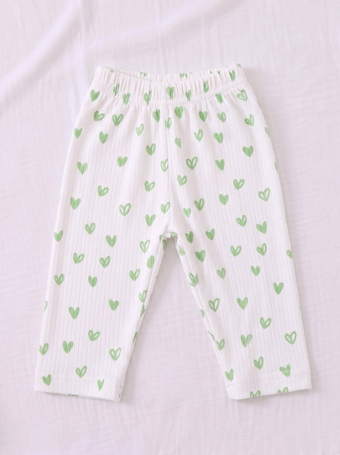 Heartful Ruffle Bow Hooded Set (Light Green)