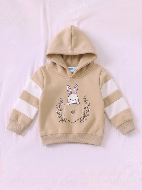 Bunny Floral Panelled Fleece Hooded Set