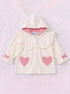 Heartful Ruffle Bow Hooded Set (Cream)