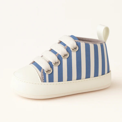 Blue & White Striped Baby Sneaker