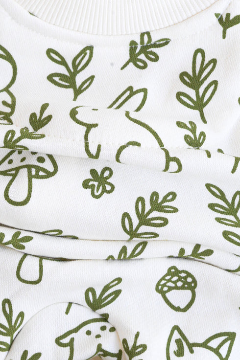 Forest Friends Printed Fleece Footed Sleepsuit