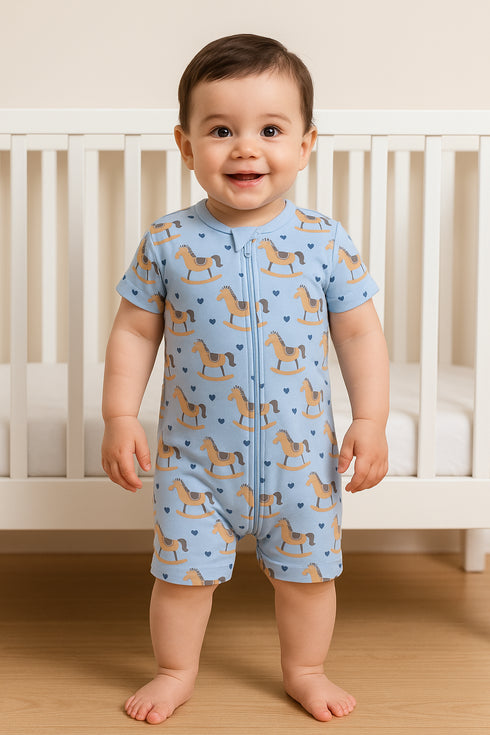 Tiny Trotter Zip-Up Romper