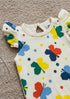 Butterfly Bloom Printed Flutter Sleeve Buttoned Romper