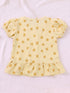 Yellow Bloom Bow Detail Frock Set