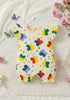 Butterfly Bloom Printed Flutter Sleeve Buttoned Romper