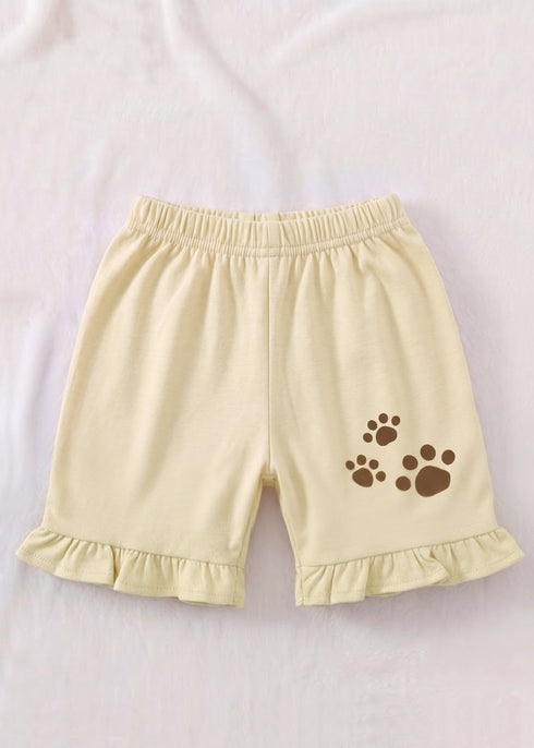 Happy Kittens Ruffle Sleeve Interlock Short Set