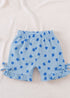 Sky Blue Floral Bow Detail Frock Set