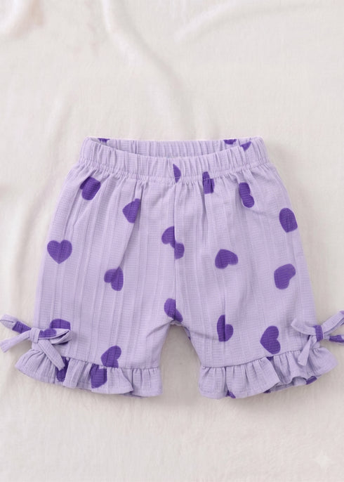Lavender Hearts Bow Detail Frock Set
