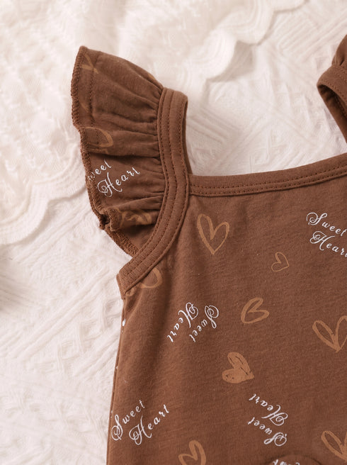 Love Doodle Frilled Romper