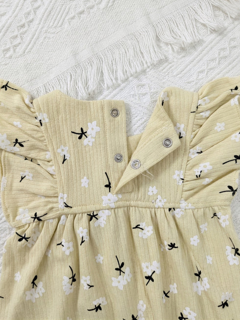 Sunny Bloom Bow Detail Frill Romper