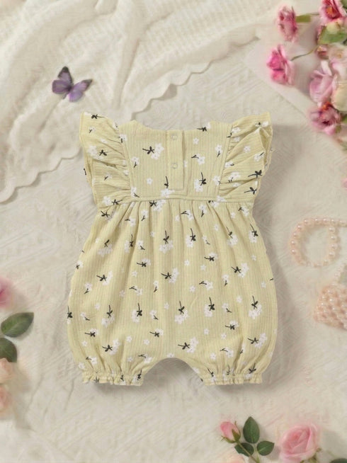 Sunny Bloom Bow Detail Frill Romper