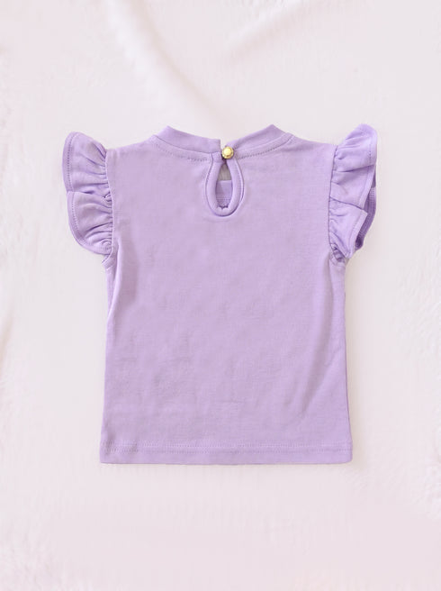 Ruffle Sleeve Interlock Pajama Set