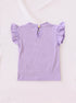 Ruffle Sleeve Interlock Pajama Set