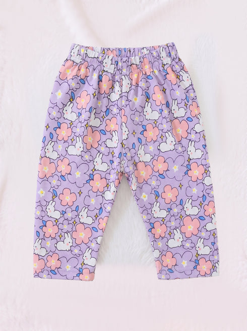 Ruffle Sleeve Interlock Pajama Set