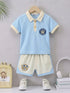 Little Sky Patrol Panelled Polo Short Set