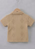 Playful Brown Jacquard Textured Polo Short Set