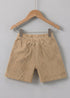 Playful Brown Jacquard Textured Polo Short Set