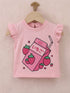 Strawberry Bliss Ruffle Sleeve Interlock Short Set