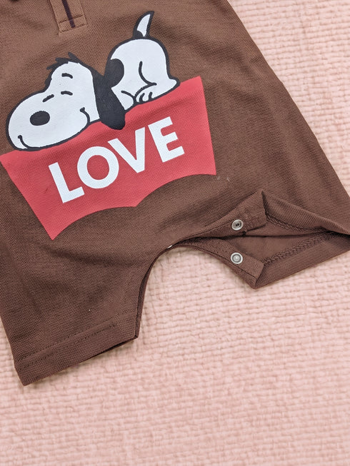Snoopy Love Polo Romper