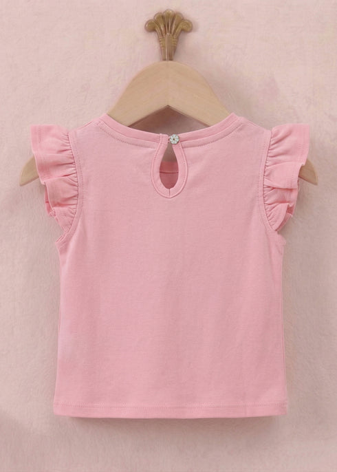 Strawberry Bliss Ruffle Sleeve Interlock Short Set