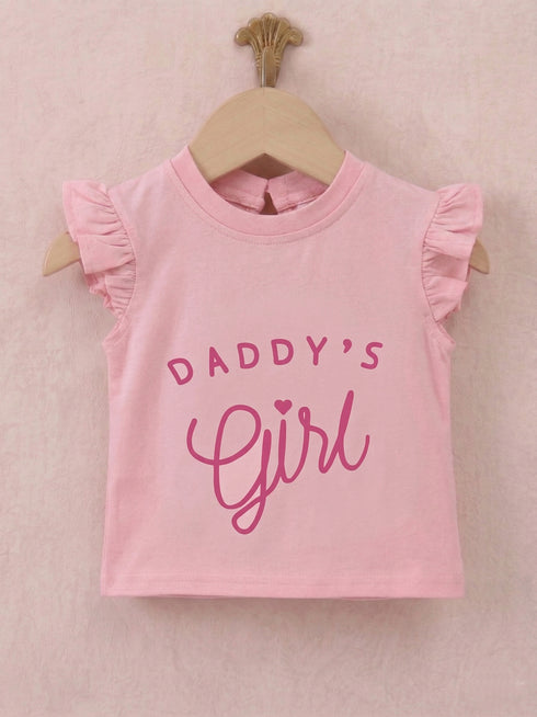 Daddy's Girl Ruffle Sleeve Interlock Short Set