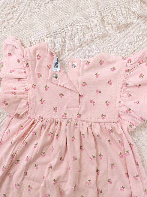 Cherry Blossom Bow Detail Frill Romper