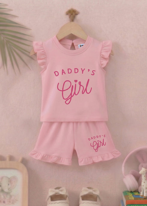 Daddy's Girl Ruffle Sleeve Interlock Short Set