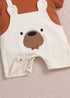 Bear Printed Dungaree Romper